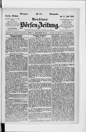 Berliner Börsen-Zeitung vom 21.06.1882