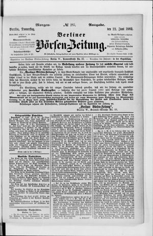 Berliner Börsen-Zeitung vom 22.06.1882