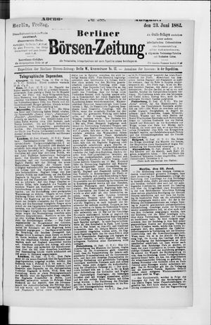 Berliner Börsen-Zeitung vom 23.06.1882