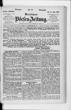 Berliner Börsen-Zeitung vom 24.06.1882