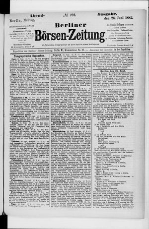 Berliner Börsen-Zeitung vom 26.06.1882