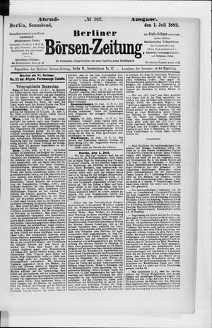 Berliner Börsen-Zeitung vom 01.07.1882