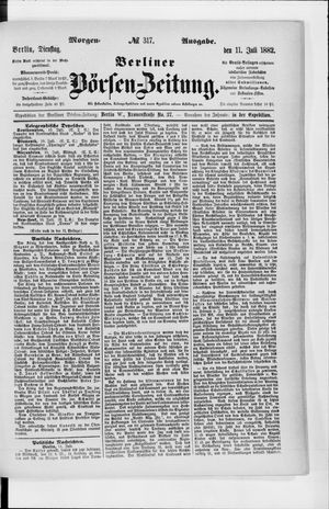 Berliner Börsen-Zeitung vom 11.07.1882