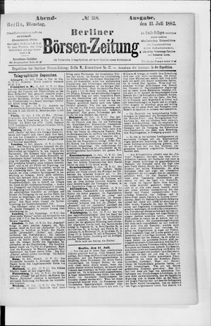 Berliner Börsen-Zeitung vom 11.07.1882