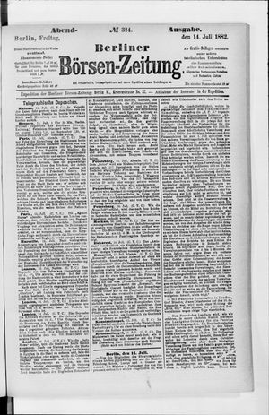 Berliner Börsen-Zeitung vom 14.07.1882