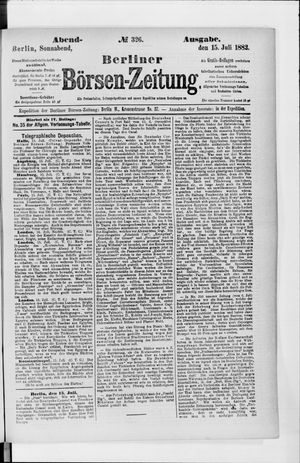 Berliner Börsen-Zeitung vom 15.07.1882