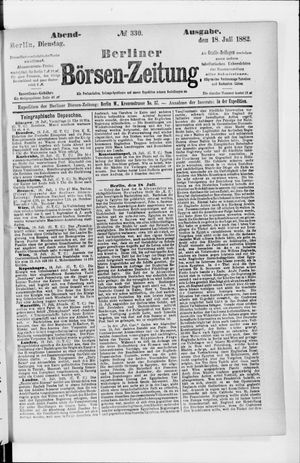Berliner Börsen-Zeitung on Jul 18, 1882