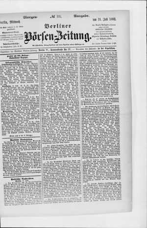 Berliner Börsen-Zeitung vom 19.07.1882