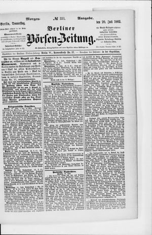 Berliner Börsen-Zeitung vom 20.07.1882