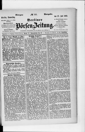 Berliner Börsen-Zeitung vom 27.07.1882