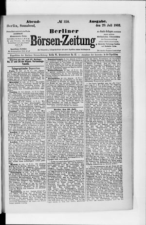 Berliner Börsen-Zeitung vom 29.07.1882