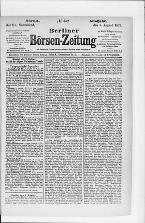 Berliner Börsen-Zeitung vom 05.08.1882