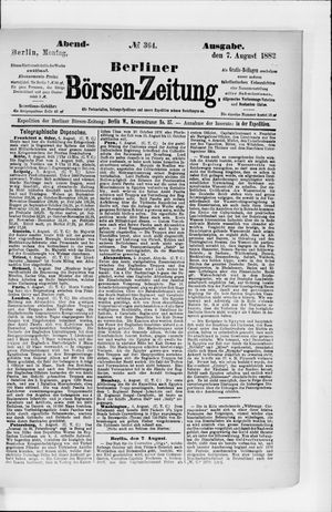 Berliner Börsen-Zeitung vom 07.08.1882