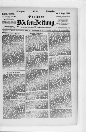 Berliner Börsen-Zeitung vom 08.08.1882