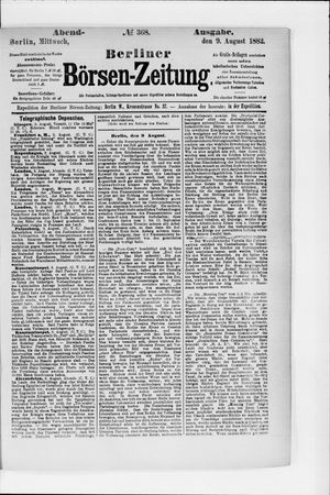 Berliner Börsen-Zeitung vom 09.08.1882