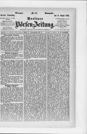 Berliner Börsen-Zeitung vom 10.08.1882