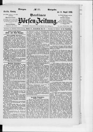 Berliner Börsen-Zeitung vom 13.08.1882