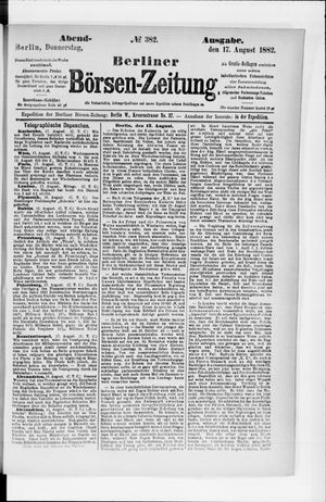 Berliner Börsen-Zeitung vom 17.08.1882