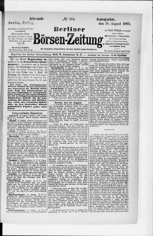 Berliner Börsen-Zeitung vom 18.08.1882