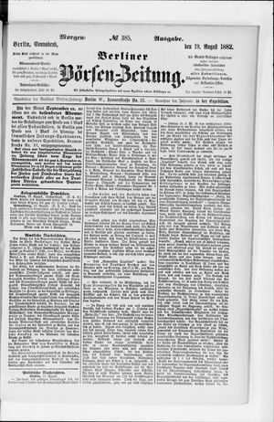Berliner Börsen-Zeitung vom 19.08.1882