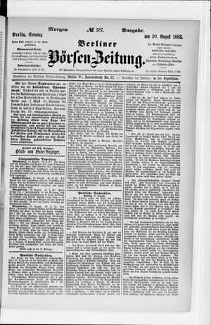 Berliner Börsen-Zeitung vom 20.08.1882