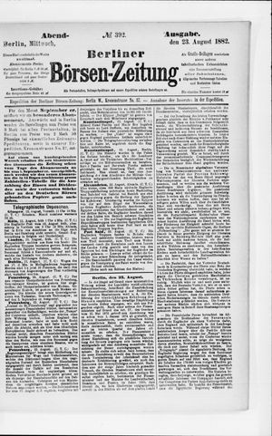 Berliner Börsen-Zeitung vom 23.08.1882