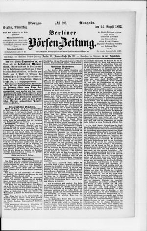 Berliner Börsen-Zeitung vom 24.08.1882
