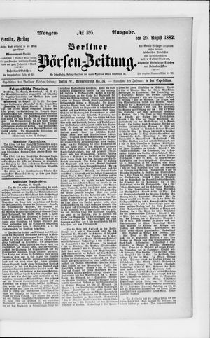 Berliner Börsen-Zeitung vom 25.08.1882