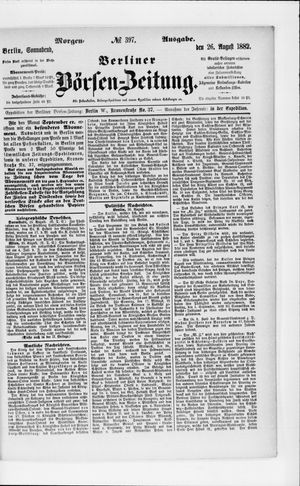 Berliner Börsen-Zeitung vom 26.08.1882