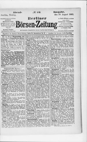 Berliner Börsen-Zeitung vom 28.08.1882