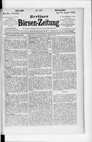 Berliner Börsen-Zeitung vom 29.08.1882