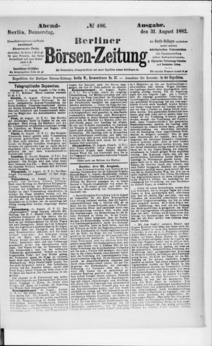 Berliner Börsen-Zeitung vom 31.08.1882