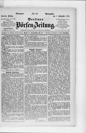Berliner Börsen-Zeitung vom 01.09.1882