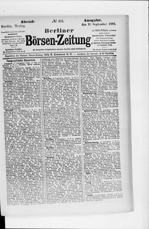 Berliner Börsen-Zeitung vom 11.09.1882