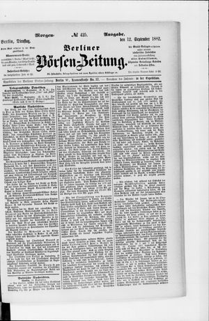Berliner Börsen-Zeitung vom 12.09.1882