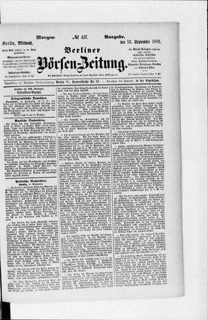Berliner Börsen-Zeitung vom 13.09.1882