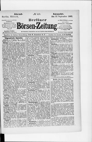 Berliner Börsen-Zeitung vom 13.09.1882