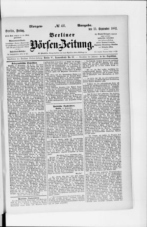 Berliner Börsen-Zeitung on Sep 14, 1882