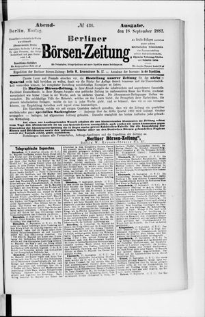 Berliner Börsen-Zeitung vom 18.09.1882