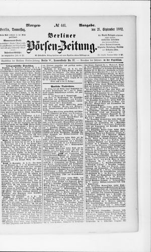 Berliner Börsen-Zeitung on Sep 21, 1882