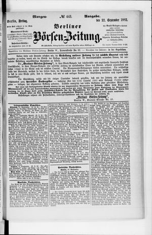Berliner Börsen-Zeitung vom 22.09.1882