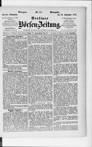 Berliner Börsen-Zeitung vom 23.09.1882