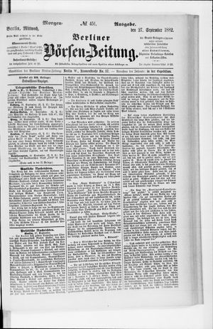 Berliner Börsen-Zeitung vom 27.09.1882