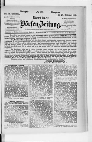 Berliner Börsen-Zeitung vom 28.09.1882