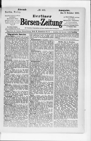 Berliner Börsen-Zeitung vom 02.10.1882