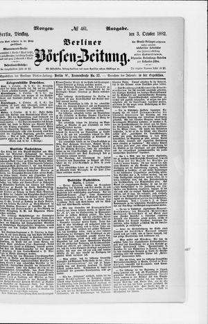 Berliner Börsen-Zeitung vom 03.10.1882