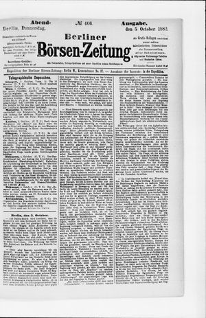Berliner Börsen-Zeitung vom 05.10.1882