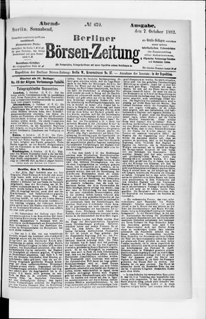 Berliner Börsen-Zeitung vom 07.10.1882