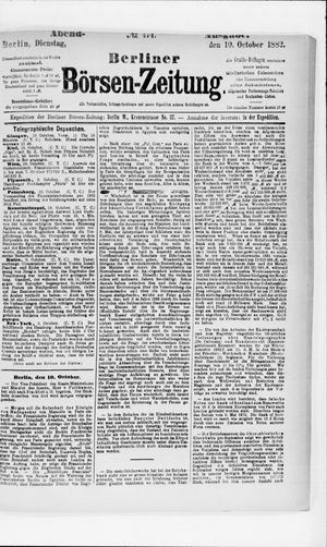 Berliner Börsen-Zeitung vom 10.10.1882