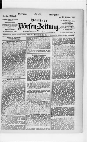 Berliner Börsen-Zeitung vom 11.10.1882